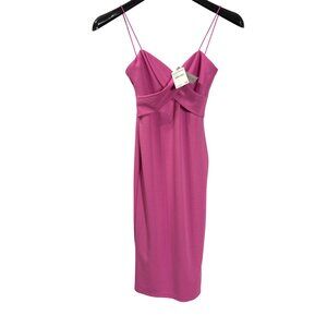 Love X Design Super Pink Spaghetti Strap Cross Front Midi Dress Size S New